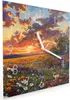 Wanduhr aus Glas mit Motiv Blumenwiese Sonnenuntergang- 30 Produktbild-Vorschau 2
