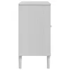 A side view of a white sideboard on a white background. Podgląd zdjęcia produktu