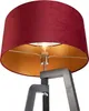 Stehlampe Stativ Schwarz mit Rotem Schirm und Gold 50 cm Produktbild-Vorschau 5