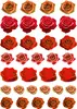 Rote und orange Waffelblumen Rosen Kuchen DECOR - 32 Stück Produktbild-Vorschau 2