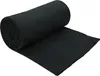 A rolled-up black fleece blanket is shown on a white background. Produktbild-Vorschau