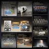 Collage of marketing images showcasing features of a robot vacuum cleaner. Produktbild-Vorschau