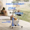 An exercise bike with a desk attachment is placed on a wooden deck outdoors, with plants and furniture in the background. Podgląd zdjęcia produktu