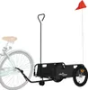 vidaXL Rimorchio per biciclette in tessuto Oxford nero e Anteprima dell’immagine prodotto 3