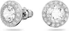 A pair of Swarovski stud earrings with a central clear crystal surrounded by smaller clear crystals, presented on a white background. Anteprima dell’immagine prodotto