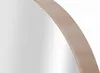 A close-up view of the edge of a round mirror with a natural wood frame. Náhľad obrázku produktu