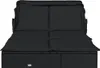 A black outdoor lounge chair with a canopy, shown from the front. Náhľad obrázku produktu
