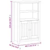 Badschrank BERG Schwarz 69,5x34x110 cm Massivholz Kiefer Produktbild-Vorschau 8