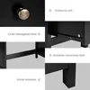 Collage of close-up images highlighting features of a black desk. Produktbild-Vorschau