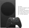 A black Xbox Series S console and controller are shown with marketing text. Produktbild-Vorschau