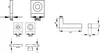 Technical drawings and dimensions of a door handle. Produktbild-Vorschau