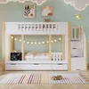 Kinder-Etagenbett mit Treppenschrank und Stauraum, Drei Produktbild-Vorschau 3