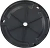 A top-down view of a black plastic lid for a rain barrel. Produktbild-Vorschau