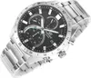 A close-up, angled shot of a silver Casio Edifice men's watch with a black dial. Voir les images du produit