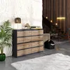 Commode gris anthracite / chêne Wotan à 8 tiroirs – Buffet Voir les images du produit 4