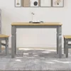The Living Store Esstisch Corona Grau 112x60x75 cm Produktbild-Vorschau 2