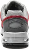 The back view of a grey and red safety shoe. Produktbild-Vorschau