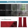 132 x 214 cm Rideaux en velours à pompons, lot de 2, rouge, Voir les images du produit 3