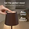 Ledvion 2x Wiederaufladbare LED Tischleuchte Braun Dimmbar Produktbild-Vorschau 7