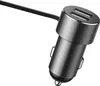 A car charger with two USB ports and a cable. Produktbild-Vorschau