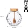 Honigglas 380 ml mit Bambusdeckel und Integriertem Produktbild-Vorschau 2