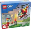 A LEGO City fire helicopter set box, showing a helicopter, a firefighter, and a barbecue scene. Voir les images du produit