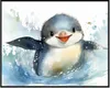 Wallario Wandbild Pinguin in Aquarell, Größe: 40,30 x 50,30 Produktbild-Vorschau 1