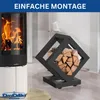 DanDiBo Étagère à bois de cheminée Intérieur Métal Noir Voir les images du produit 5