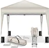 A beige pop-up canopy tent and its accessories are displayed on a white background. Anteprima dell’immagine prodotto