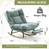 (Bleu clair) Fauteuil à bascule en velours côtelé avec Voir les images du produit 2