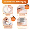An instructional graphic showing how to mount a smoke detector using magnetic holders. Produktbild-Vorschau