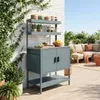 sweeek - Outdoor-Küche aus Stahl mit 2 hängenden Regalböden Produktbild-Vorschau 5