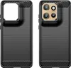 Two views of a black smartphone case with carbon fiber accents. Produktbild-Vorschau