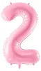 Folienballon Zahl „2“, 86cm, rosa Produktbild-Vorschau 1