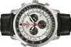 A close-up studio shot of a Swiss Alpine Military chronograph watch with a black leather strap. Produktbild-Vorschau