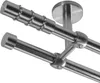 A close-up view of a double curtain rod system with ceiling mount. Produktbild-Vorschau