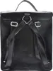 The back of a black backpack with silver hardware. Produktbild-Vorschau