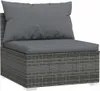 vidaXL 5-tlg. Garten-Lounge-Set mit Kissen Poly Rattan Grau Produktbild-Vorschau 3