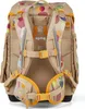 The back of a colorful children's backpack is shown against a white background. Voir les images du produit