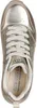A top-down view of a silver sneaker. Voir les images du produit