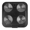The back of a black square bathroom clock with four clear suction cups. Produktbild-Vorschau