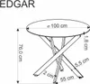 Kulatý stůl EDGAR 100x100 ořech/černá Náhled obrázku produktu 13