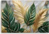 Toile Botanique Glamour Marbre Or 120x80 Feeby Or image Voir les images du produit 3