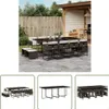The Living Store 13-tlg. Garten-Essgruppe mit Kissen Braun Produktbild-Vorschau 1