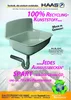 A promotional image for a sink, highlighting its eco-friendly features and origin. Produktbild-Vorschau