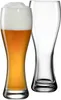 Two pilsner glasses, one filled with beer and the other empty, are shown against a white background. Produktbild-Vorschau