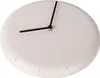 A close-up shot of a round, beige clock with black hands against a white background. Voir les images du produit