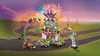 A LEGO Friends racing set with go-karts and a race track, set against a backdrop of fireworks and a bridge. Podgląd zdjęcia produktu