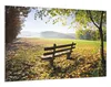 Wallario Wandbild Idyllische Holzbank in den Bergen, Größe: Produktbild-Vorschau 2
