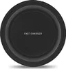 A black wireless charging pad with the words "FAST CHARGER" printed in white text in the center. Produktbild-Vorschau